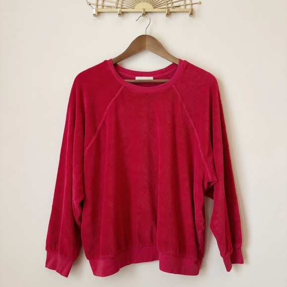 Suzie Kondi Samos Oversized Terry Sweatshirt Medium Red - Picture 9 of 9